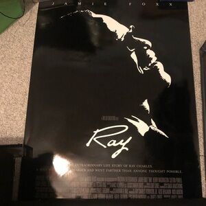 Bundle!  Original Double Sided Movie Poster Ray 27x40 & Ray Charles Live DVD